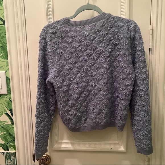 NWT Mango Textured Lady Cardigan Sweater Light Blue Size L - Picture 6 of 11